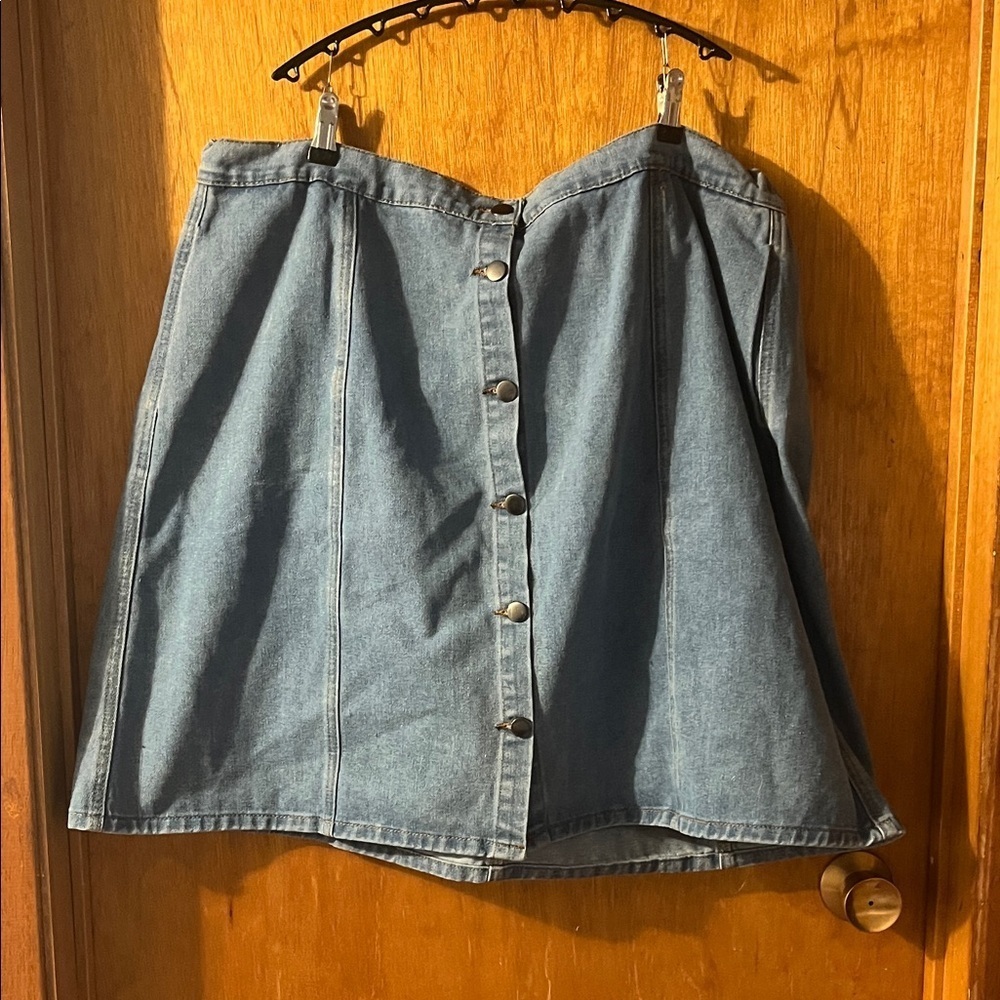 Allegra K Blue Denim A-Line Skirt Size XXXL